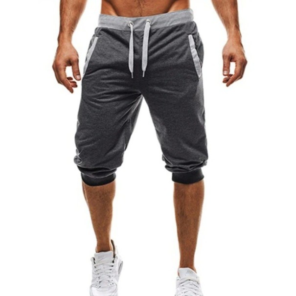 Dreiviertel-Jogginghose für Herren dunkelgrau XL