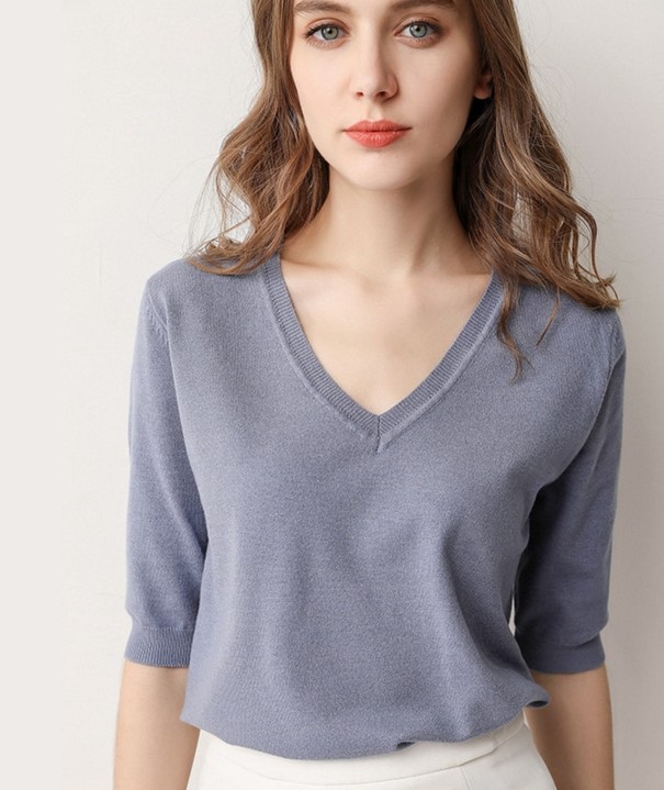 Dreiviertelpullover für Damen G269 blau M