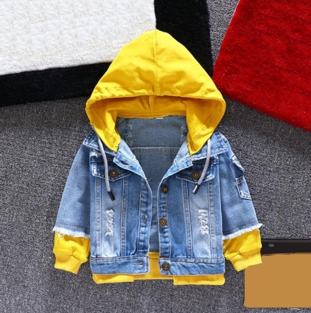 Drenge denimjakke L1833 gul 2