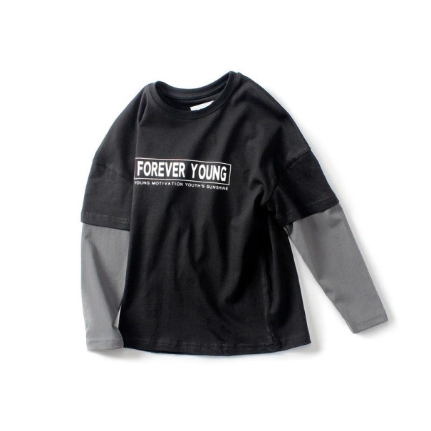 Drenge T-shirt med lange ærmer B1555 sort 5
