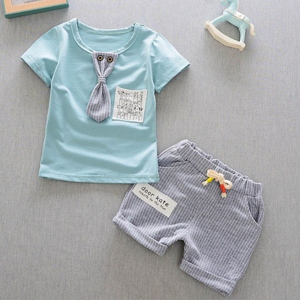 Drenge T-shirt og shorts L1250 lysegrøn 3
