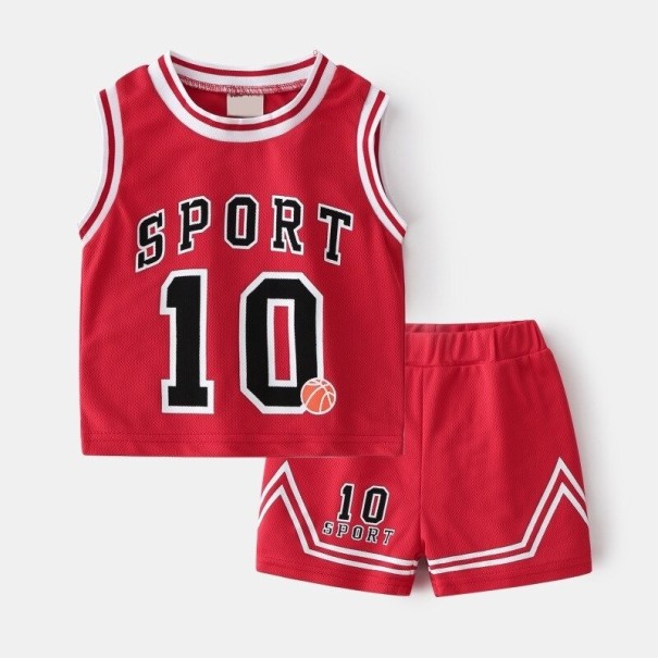 Drenge tanktop og shorts B1624 rød 4