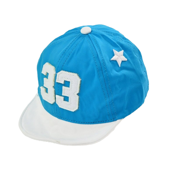 Drengehue med nummer lyseblå