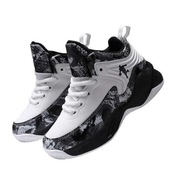 Drenges basketballsneakers Basketballsko med skridsikker sål Drenges sportssneakers V316 sort-hvid 33