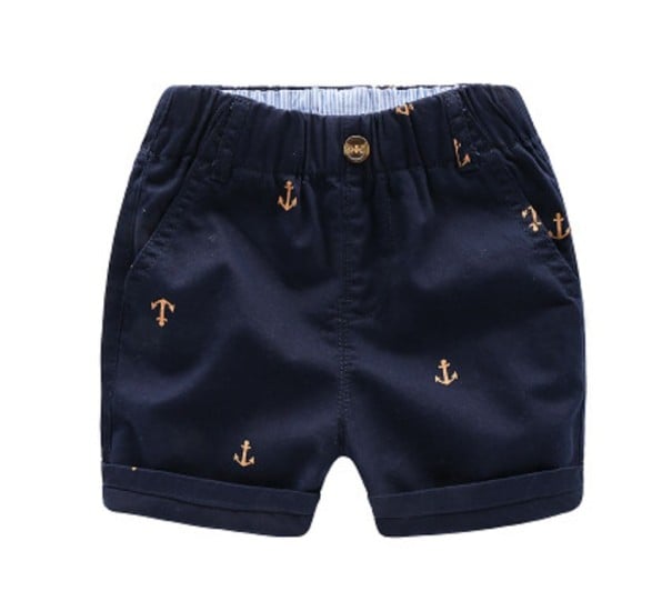 Drengeshorts i bomuld med ankre blå 6