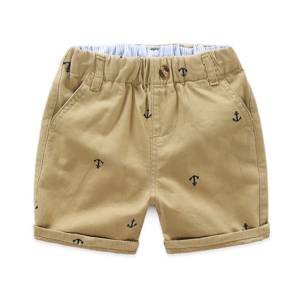 Drengeshorts i bomuld med ankre khaki 8