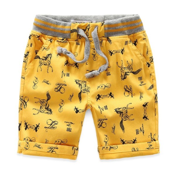 Drengeshorts med print J2533 gul 3
