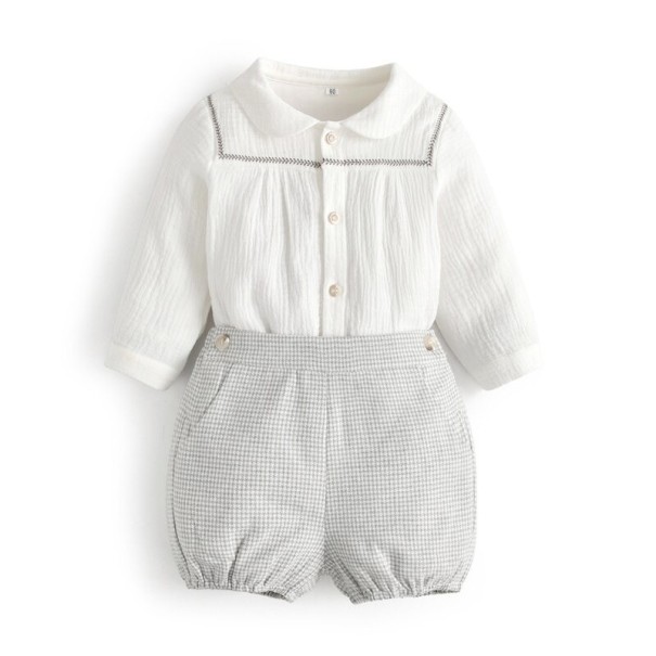 Drengeskjorte og shorts L1685 12-24 måneder