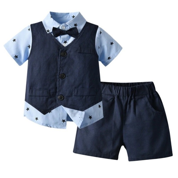 Drengeskjorte, vest og shorts L1695 5