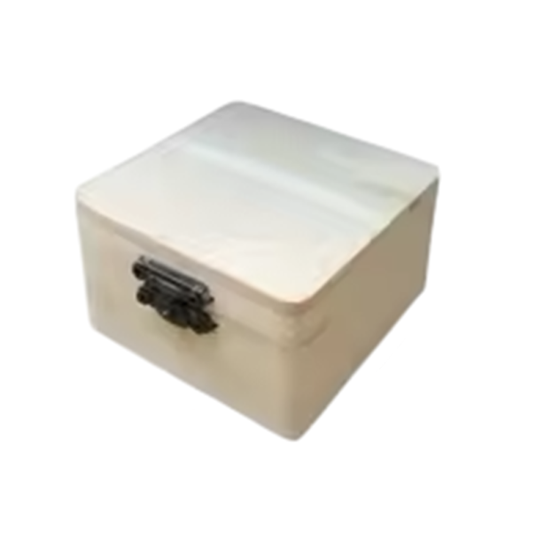 Drevená krabička s viečkom 8 x 8 x 4,5 cm kompaktný úložný box prírodné drevo so zapínaním na drobnosti šperky organizér 1