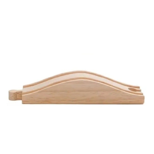 Drevená nadzvednutá koľaj 15,2 x 4 x 3,3 cm Vysoký prechod trate Stabilné spojenie Plynulé napojenie Rozšírenie drevenej vlakovej dráhy 1