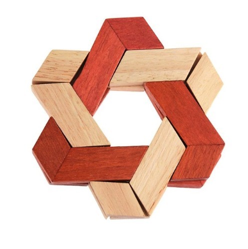 Dřevěné 3D vzdělávací puzzle - Hlavolamy 2