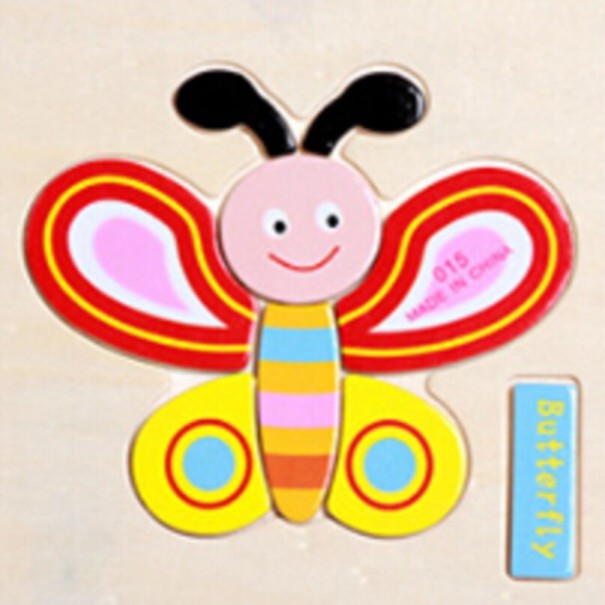 Drevené puzzle pre deti - Zvieratká motýľ