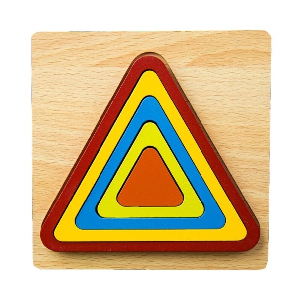 Dřevěné vkládací puzzle geometrické tvary 9