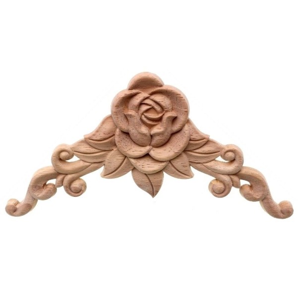 Dřevěný ornament s růží XL