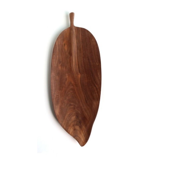 Drewniana taca w kształcie liścia L 2