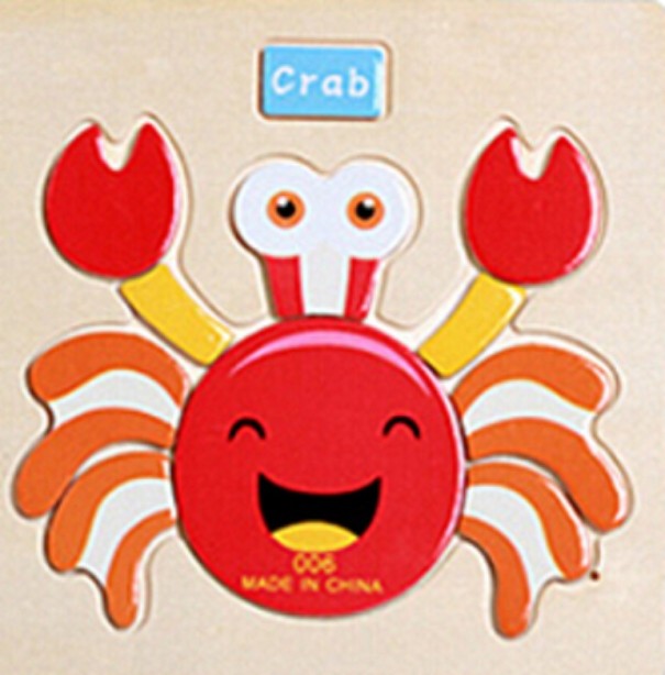 Drewniane puzzle dla dzieci - zwierzęta krab
