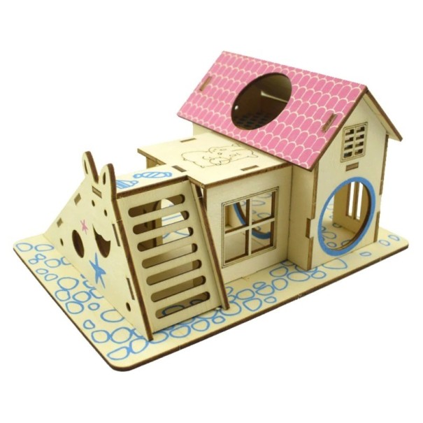 Drewniany domek dla chomika C732 6