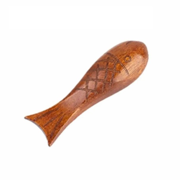 Drewniany uchwyt na pałeczki w kształcie ryby, japoński styl, podstawka na pałeczki, sztućce, naczynia kuchenne do serwowania sushi 8,5 x 2,3 cm/6,8 x 1,6 cm brązowy