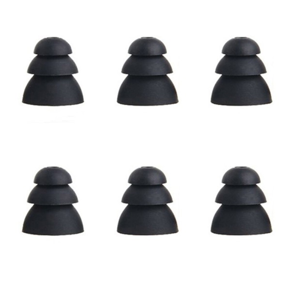 Drievoudige hoofdtelefoonstekkers 6 stuks C1196 zwart M