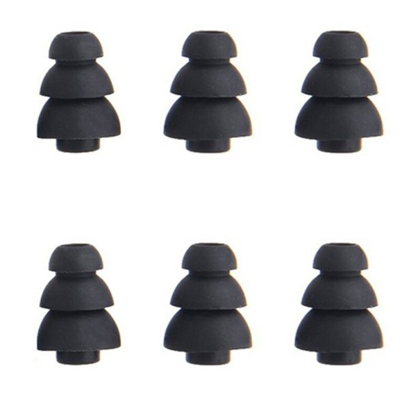 Drievoudige hoofdtelefoonstekkers 6 stuks C1196 zwart S