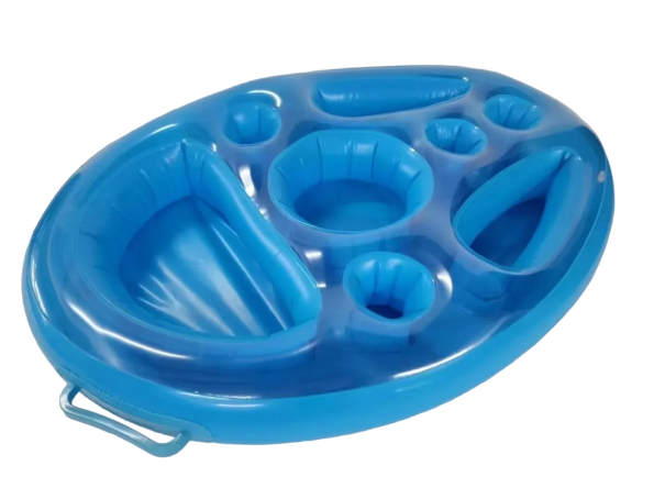 Drijvende drank- en voedselhouder Opblaasbare drankhouder voor het zwembad 69 x 50 cm Opblaasbare drank- en voedsellade blauw