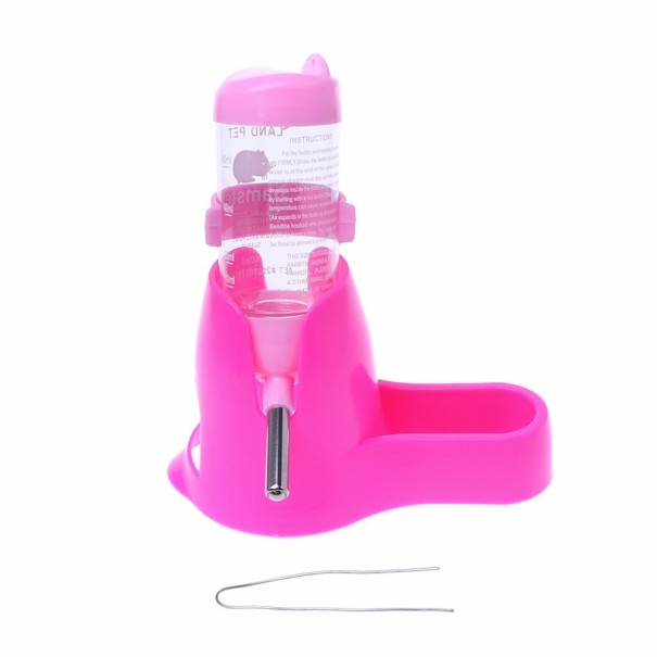 Drikkeskål med stativ til gnavere - 125 ml rosa