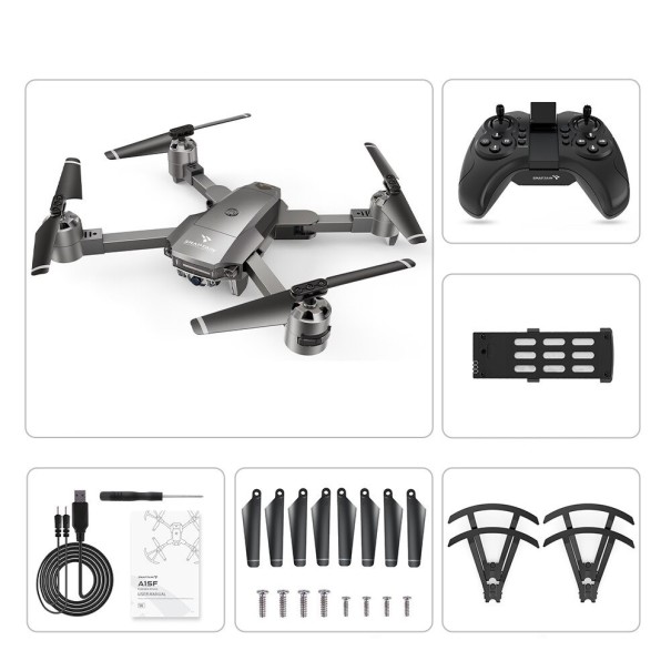 Dron com câmara 1080p e acessórios prateado