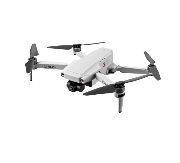 Dron com câmara e GPS prateado