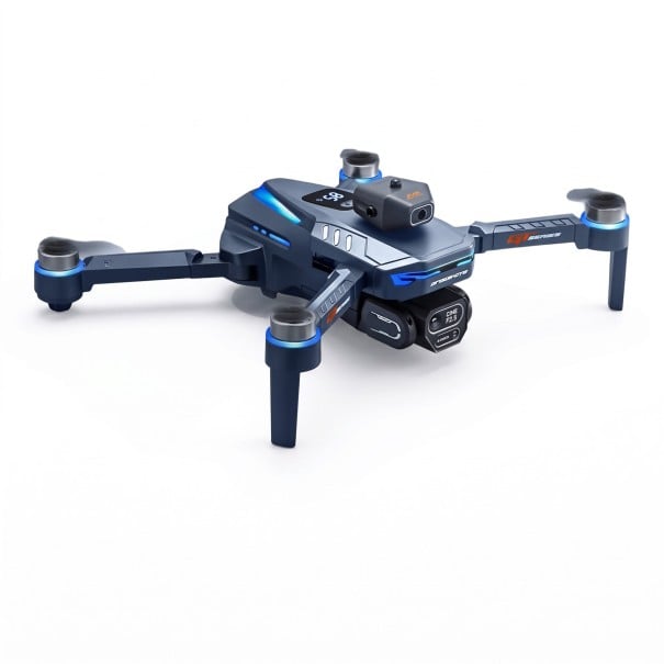 Dron GT8 med 6K Ultra HD kamera Fjernbetjening med skærm Rækkevidde 3000 m Blå LED belysning Mørkegrå Til optagelse af video fra luften 1