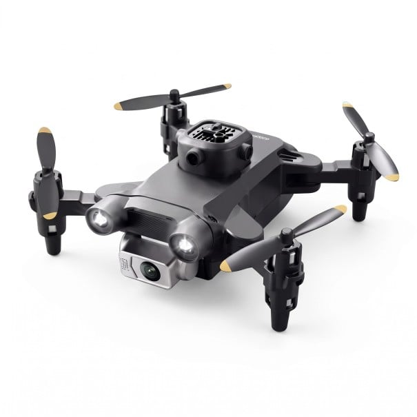 Dron mini pliabil cu cameră duală 8K HD 9,5 x 9,5 x 3 cm Controler cu spațiu de depozitare pentru dron Lumini frontale Negru Pentru filmări aeriene 1