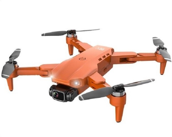 Drone met camera en reservebatterijen oranje