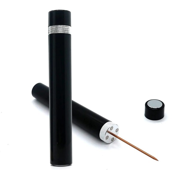 Druck-Weinöffner mit Pumpe und Nadel, schwarzer Luftkorkenzieher, Vakuum-Flaschenöffnung, schnelle Verwendung, mühelos, kein Zerbröckeln des Korkens silbern