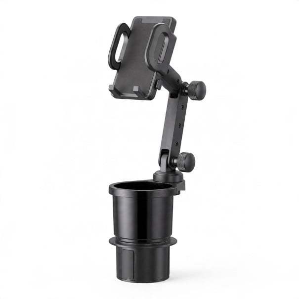 Držák na pitie a mobil do auta 2v1 Otočný o 360° Pre telefóny 4,8 až 10 cm Nápoje do 7,2 cm ABS a PC Čierny Organizér do auta 1
