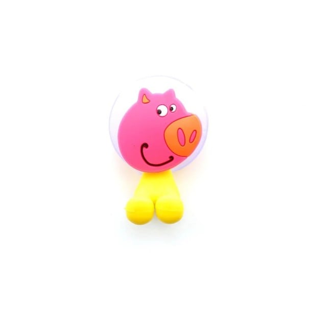 Držák na zubný kartáčik s prísavkou 7,5 x 4 cm Prasiatko silikónový držák na kartáčiky PVC Nástenný kúpeľňový organizér pre deti 1