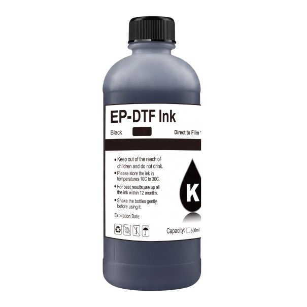 DTF-inkkari 500 ml Epson I3200 XP600 TX800 L1800 1390 ja L805 Direct to Film -suora tulostus kalvolle musta