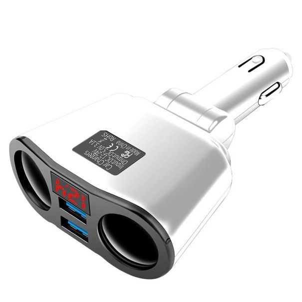 Dual-USB-Auto-Zigarettenanzünder-Splitter weiß