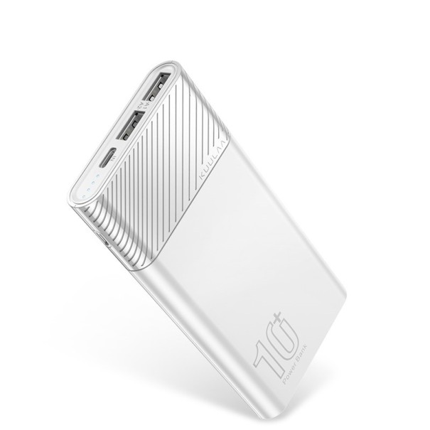 Dual USB Power Bank 10000 mAh white