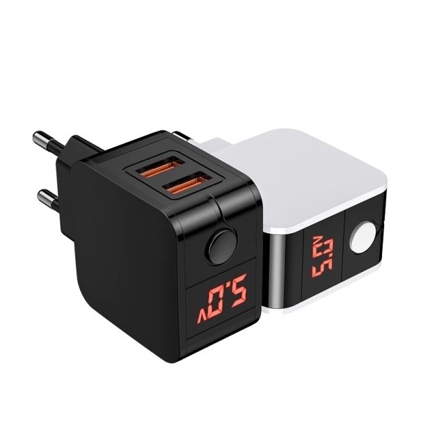 Dual USB síťový adaptér s displejem