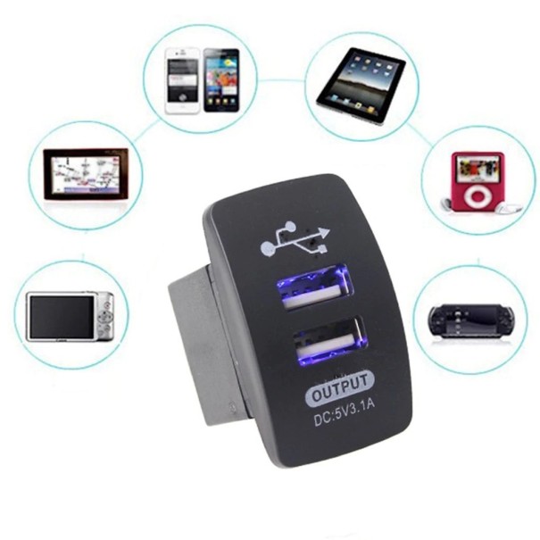 Dubbel USB billaddare K770