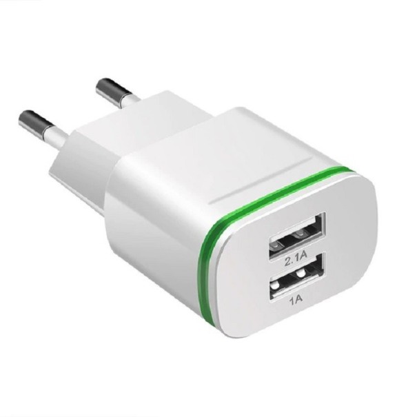 Dubbel USB-laddare med magnetisk Micro USB-kabel