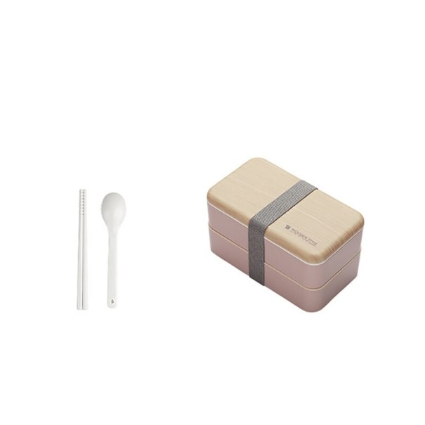 Dubbeldeks bento-voedselbox roze