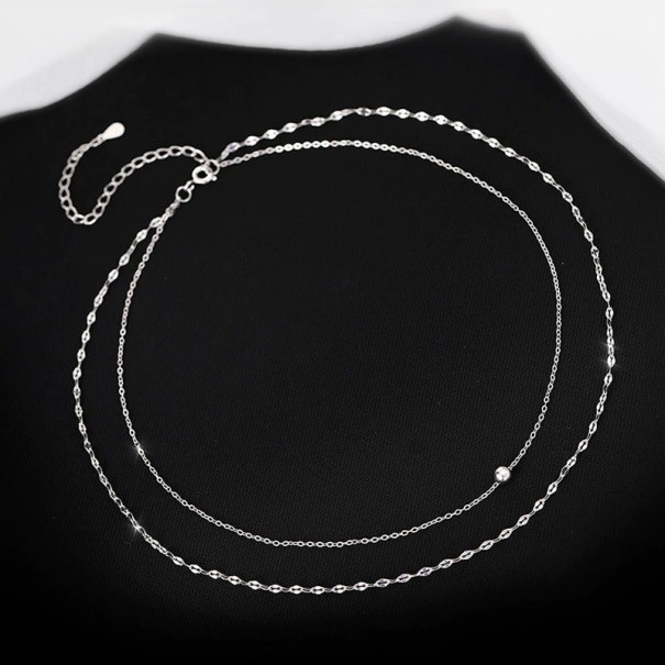 Dubbele damesketting D439 zilver
