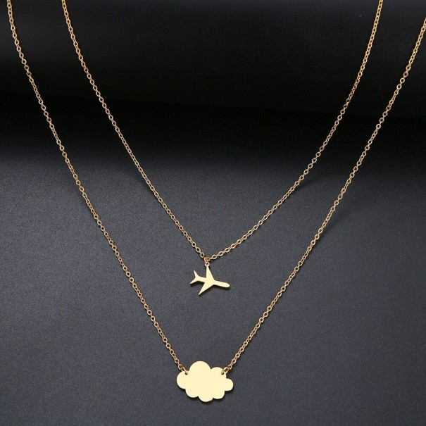 Dubbele damesketting met hangers goud 2