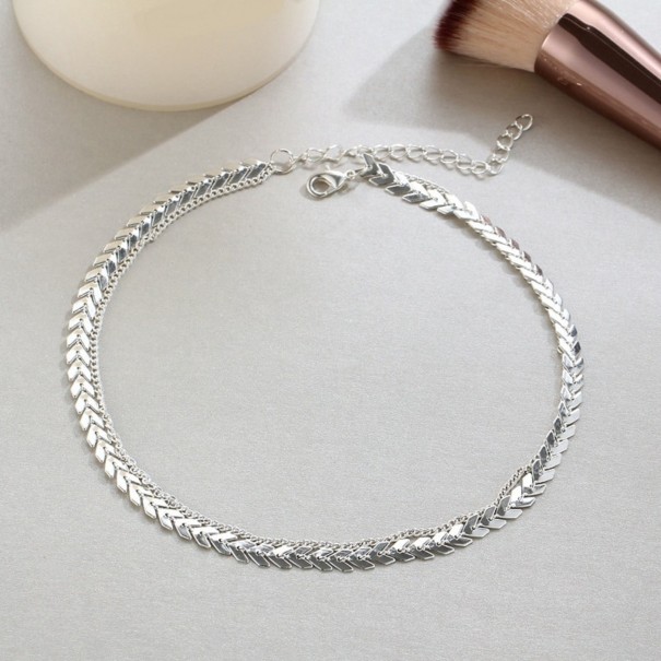 Dubbele ketting G734 voor dames zilver