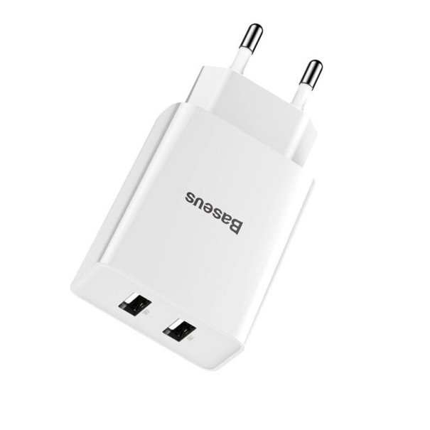 Dubbele USB-stroomadapter K725 wit