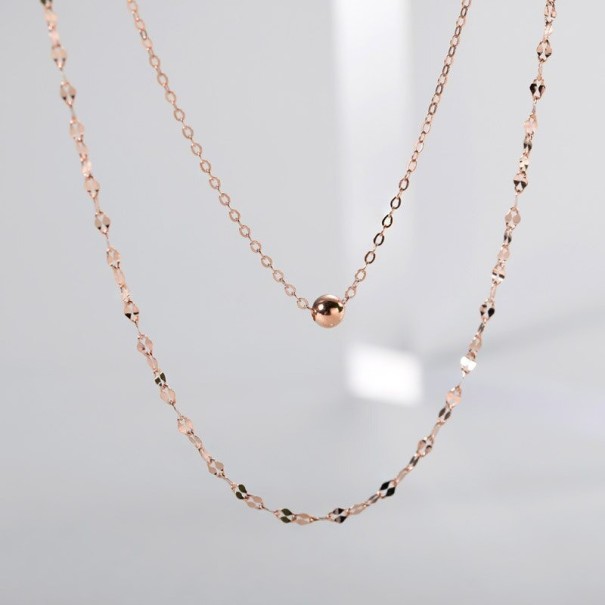 Dubbelhalsband för kvinnor D439 gammelrosa