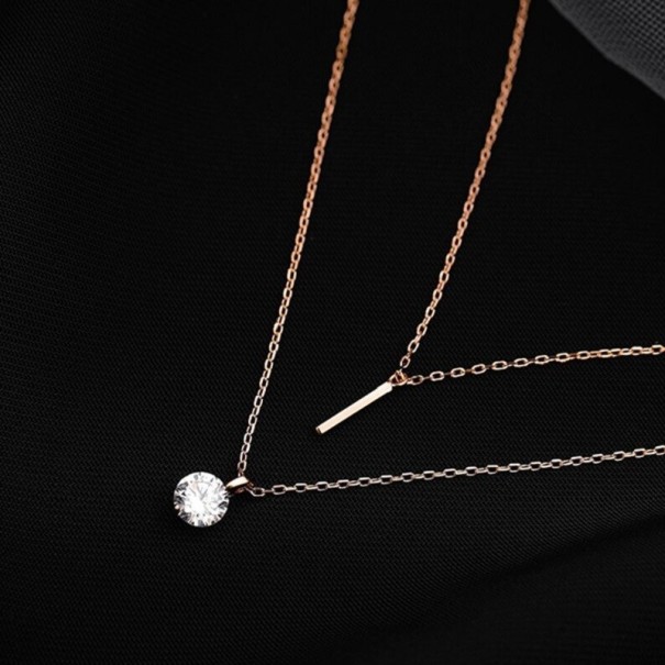 Dubbelhalsband för kvinnor med hänge D591 gammelrosa
