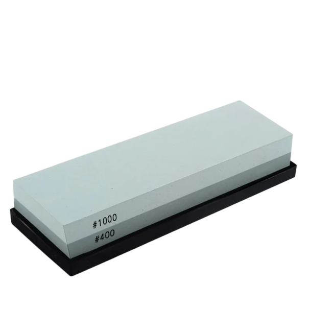Dubbelzijdige messenslijper 400/1000 korrel wit korund met antislip achterkant slijpsteen voor keukengereedschap en houtsnijwerk 1
