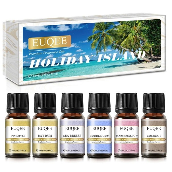 Duftöl-Diffusor-Geschenkset Aromaöle im Set Natürliche ätherische Öle 6 Stück 10 ml Holiday Island